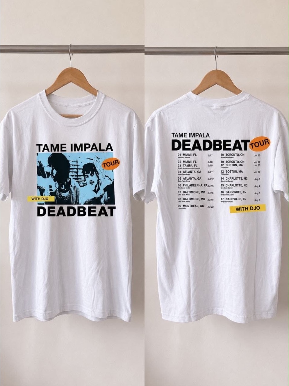Tame Impala Deadbeat Tour 2026 With Djo T-shirt
